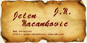 Jelen Macanković vizit kartica